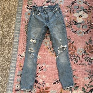 Abercrombie Distressed Skinny High Rise Jeans